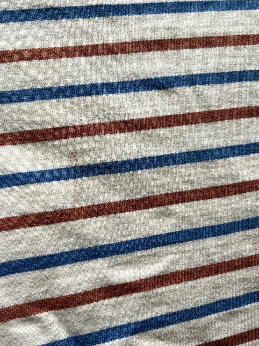 J. Crew Women’s Long-Sleeve Striped Tee in White with Blue & Brown Stripes